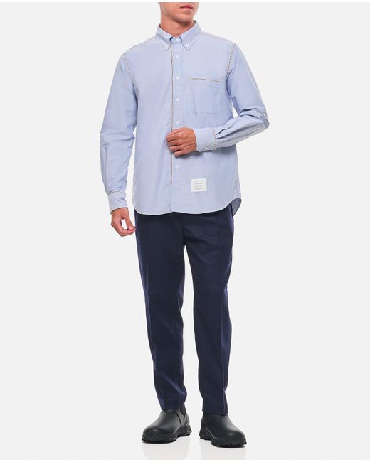 Thom Browne Blue Light Cotton Shirt for men