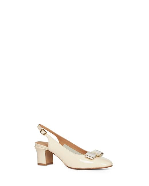 Ferragamo Natural Mascarpone Vara Bow Slingback Pumps