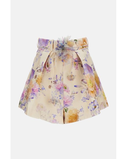 Zimmermann Multicolor Luna Tuck Shorts With Floral Pattern