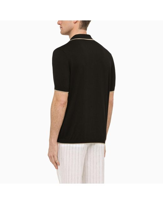 Brunello Cucinelli Black Short-Sleeved Cardigan for men