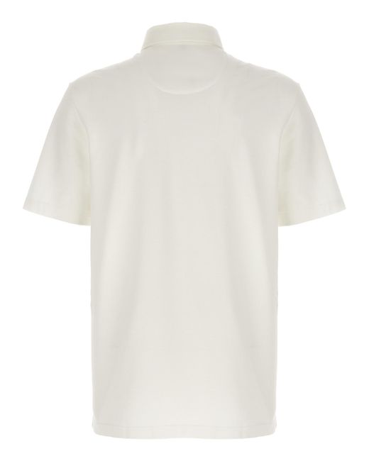 Brioni White Polo With Logo for men