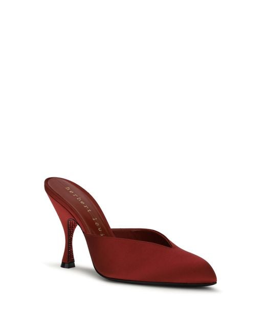 Herbert Levine Red Sitting Pretty Mules Silk Pumps