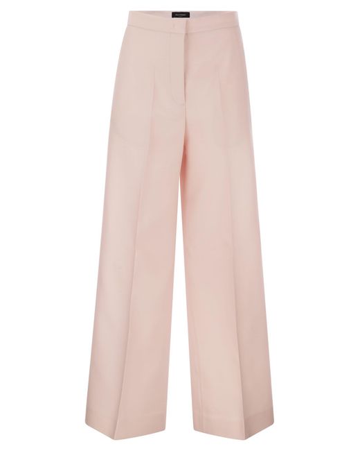 Fabiana Filippi Pink Wool And Silk Wide Trousers