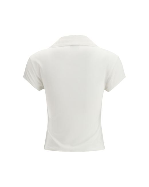 Courreges White Cotton Logo Polo Shirts