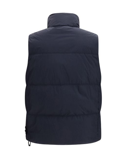 Stone Island Blue Crinkle Reps Ny Padded Vest Blazers E Vests for men