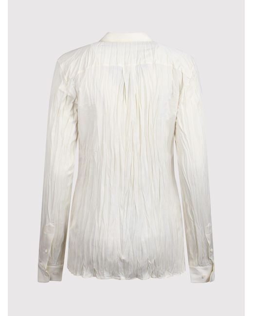 Helmut Lang White Classic Wrinkled Effect Shirt