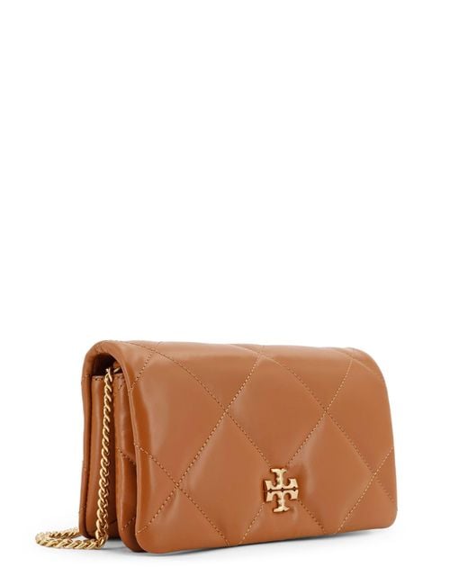 Tory Burch Brown Kira Matelassé Leather Shoulder Bag