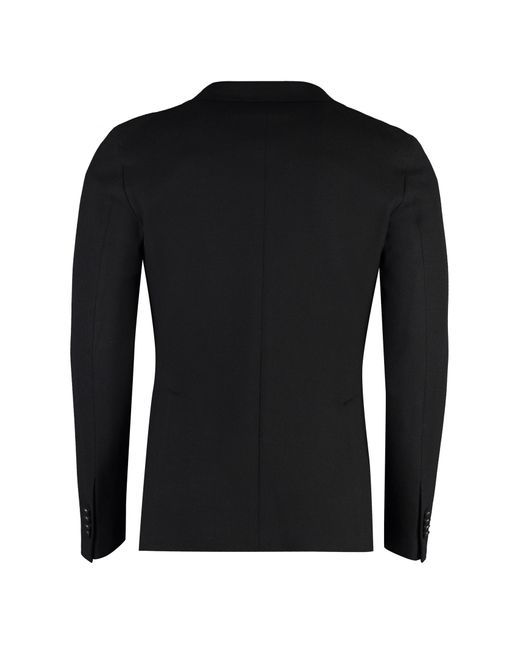 Tagliatore Black Single-Breasted Cotton Blazer for men