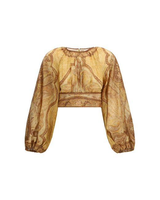 Zimmermann Natural Bustier Top Wanderlust Cotton; Silk; Other Fibres