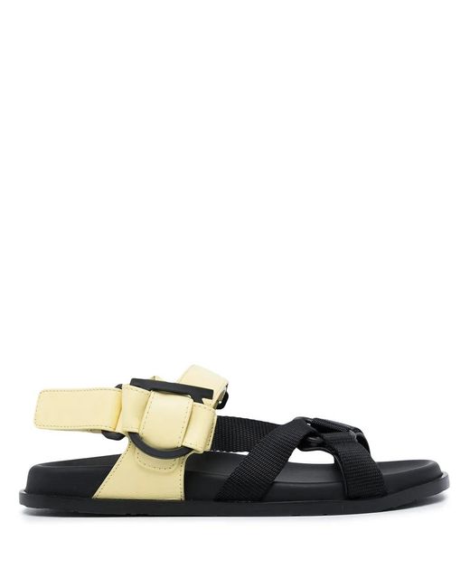 Ferragamo Yellow Ferragamo Gancini Touch-Strap Sandals