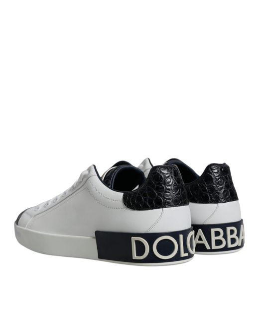 Dolce & Gabbana Multicolor Leather Logo Portofino Sneaker Shoes (Pre-Owned) for men