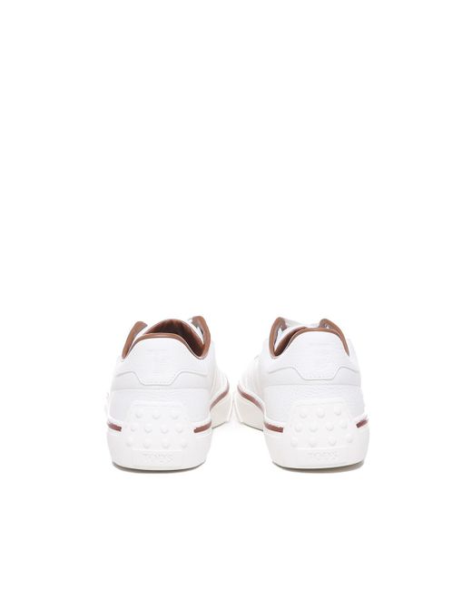 Tod's White Sneakers With Embossed Logo for men