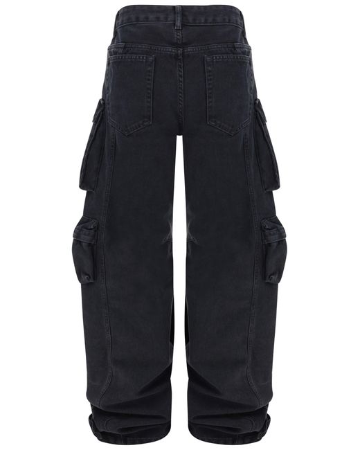 The Attico Blue Cargo Buttoned Trousers