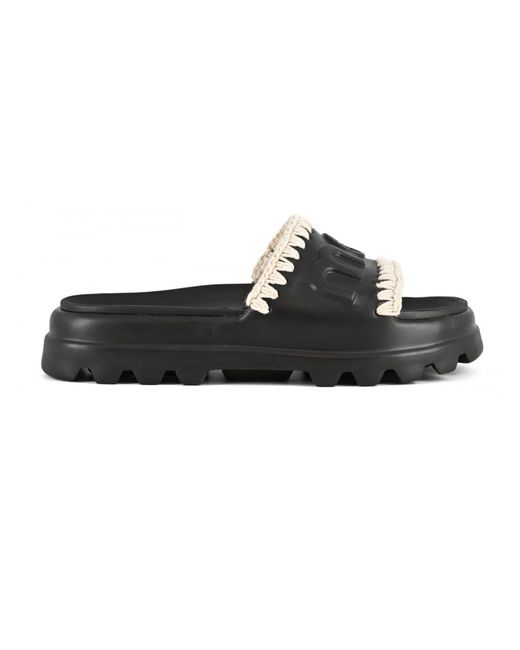 Mou Black Eva One Piece Slide Slipper