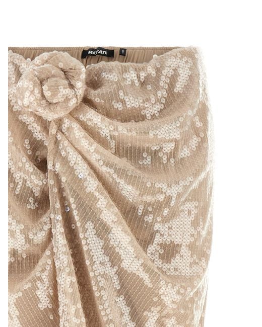 ROTATE BIRGER CHRISTENSEN Natural Sequins Knot Skirt
