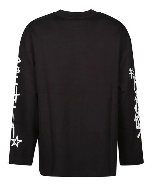 Versace Black Logo Dripping Long Sleeve T-shirt for men