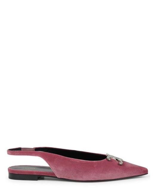 Céline Multicolor Slingback Flats Alma Triomphe Velvet