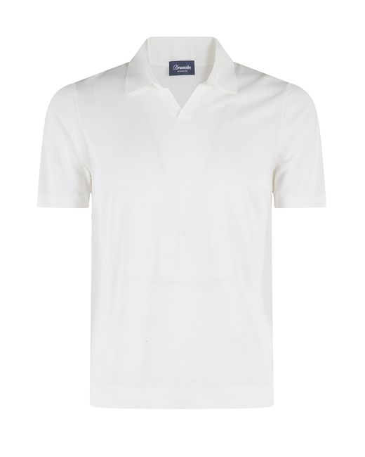Drumohr White Polo Skipper Mm Cotone Frosted for men