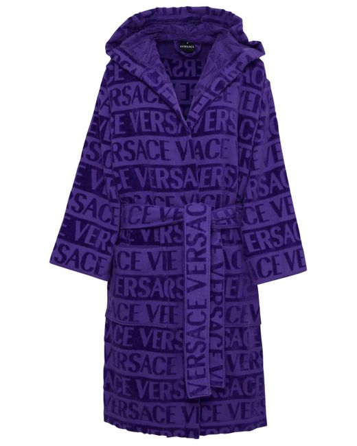 Versace Purple Cotton Bathrobe
