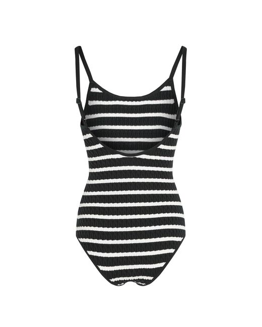 Tommy Hilfiger Black Striped One-Piece Swimsuit