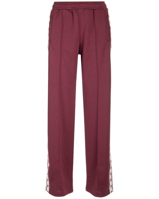 Golden Goose Deluxe Brand Red Burgundy Joggers With Stars