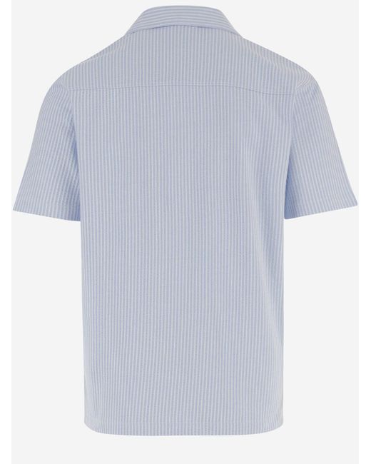Vince Blue Stretch Cotton Shirt for men