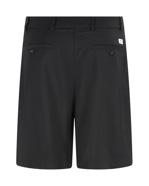 Department 5 Black Techno Fabric Bermuda-Shorts for men