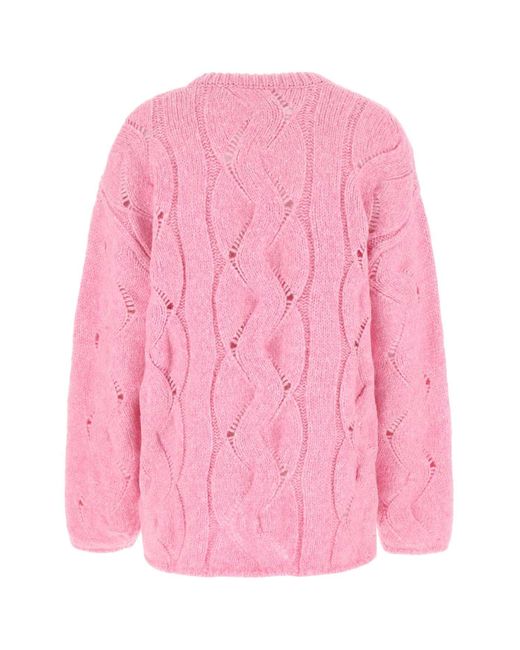 Low Classic Pink Alpaca Blend Oversize Sweater