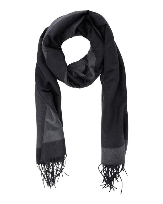 Saint Laurent Black Silk Scarf With Maxi Logo