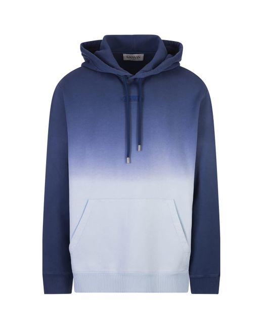 Lanvin Blue Oversized Hoodie With A Gradient Effect for men