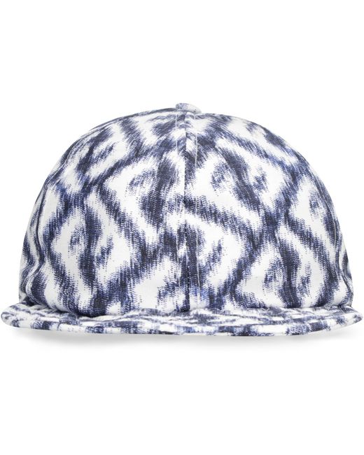 Fendi Blue Printed Baseball Cap Silk Hat for men