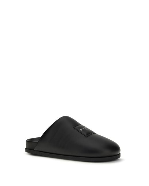 Givenchy Black Leather Mules Calf Bos Taurus Sandal