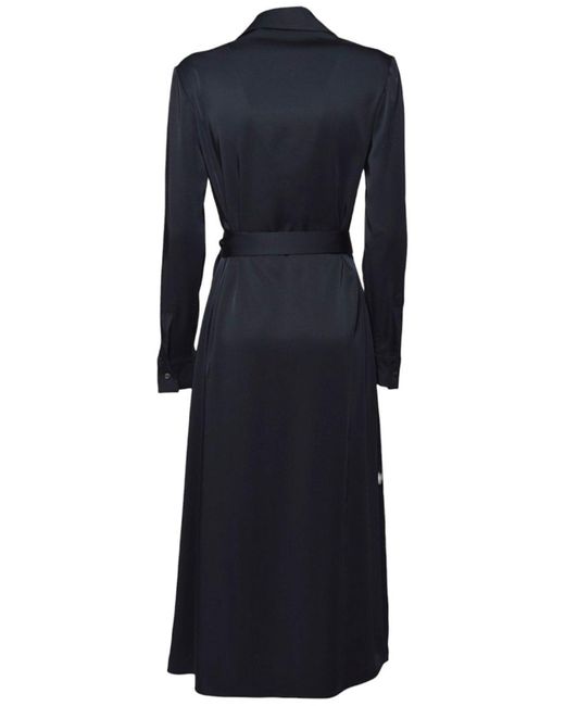 オールインワン・サロペット Aspesi Long Wrap Dress In Blue Satin Aspesi Long Wrap Dress In Blue Satin | ModeSens