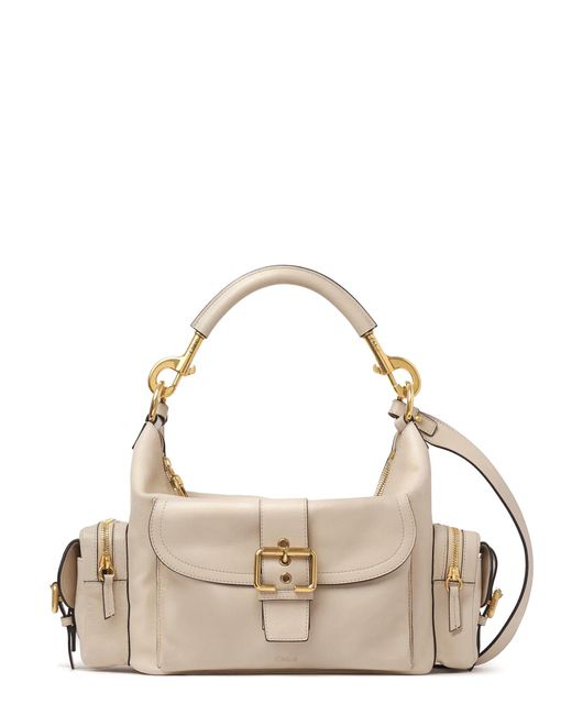 Chloé Natural Medium Double Carry Leather Shoulder Bag