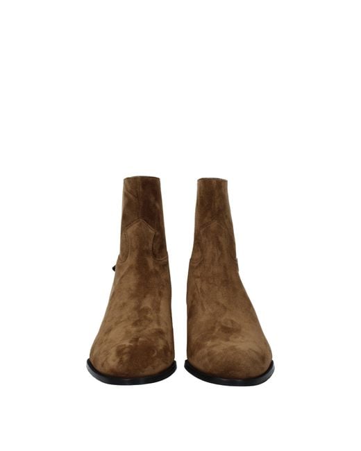 Céline Brown Leather Ankle Boots for men