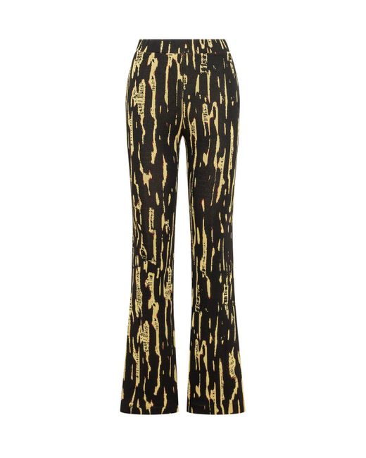 Ambush Yellow Graphic Printed Slit Flared Pants