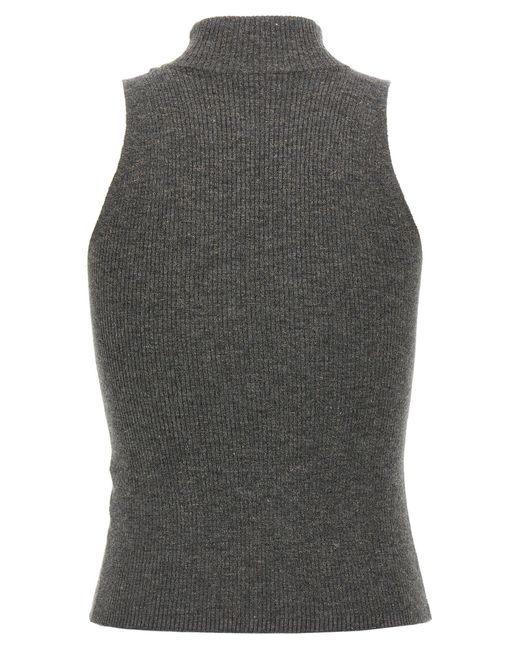 Brunello Cucinelli Gray 'Sparkling' Top