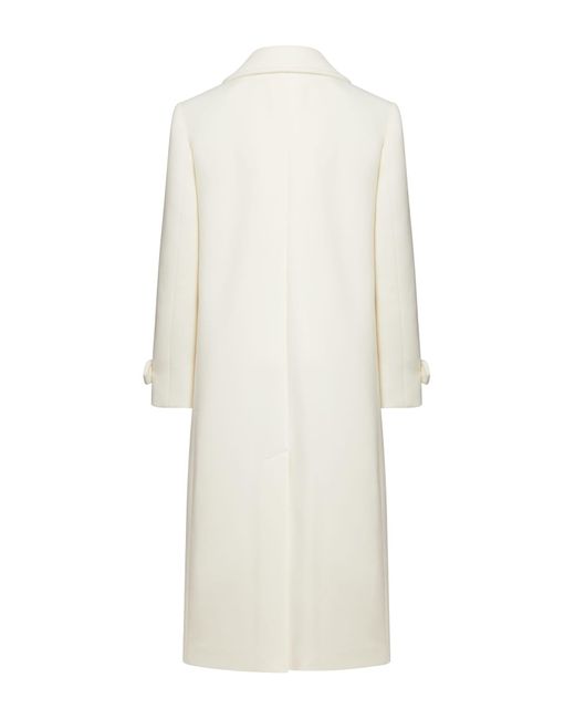 Chloé Iconic Soft Wool Coat in White | Lyst