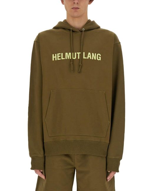 Helmut Lang Green Sweatshirt With Logo for men