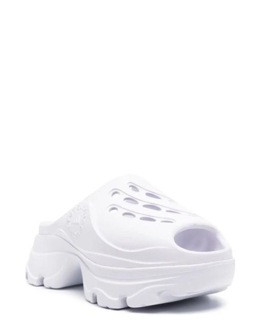 Adidas By Stella McCartney White Cut-out Detailed Slip-on Clogs
