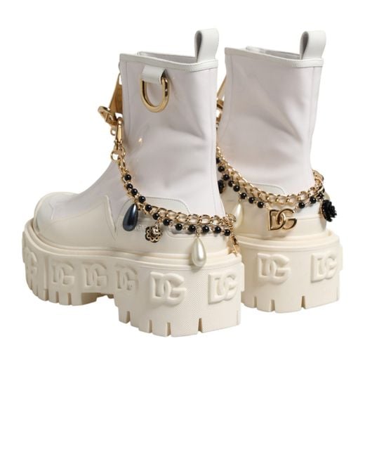 Dolce & Gabbana Natural Leather Rubber Logo Ankle Boots Shoes Co+Pl+Pu+20Lf