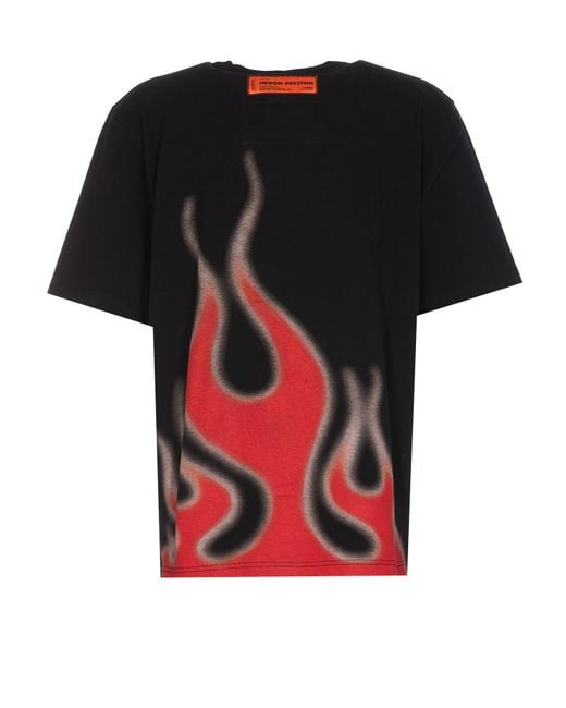 Heron Preston Black Heron Law Flames T-shirt for men