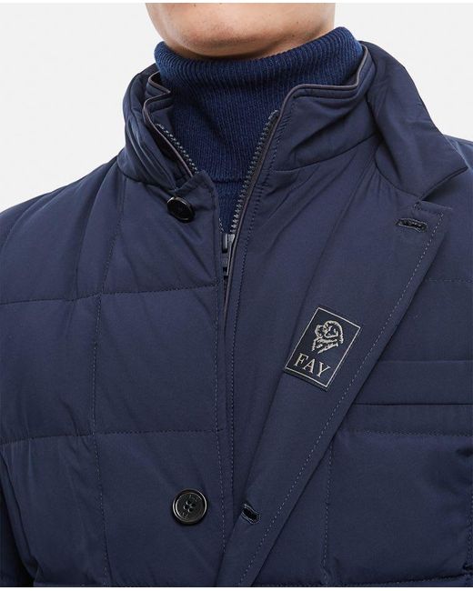 Fay Blue Double Front Down Jacket for men