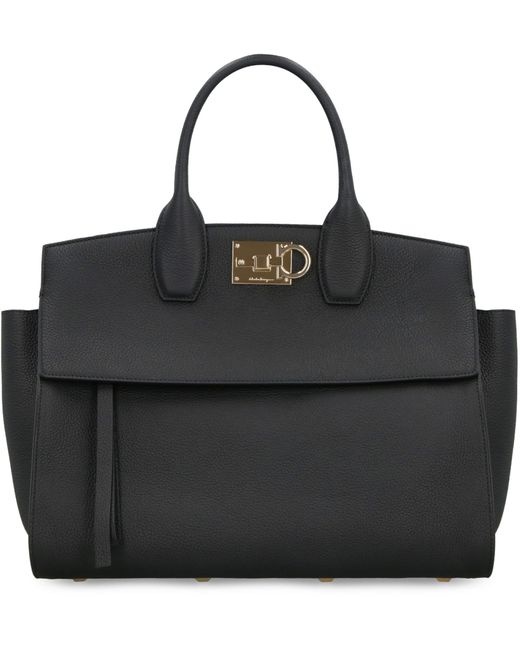Ferragamo Black Studio Soft Leather Handbag