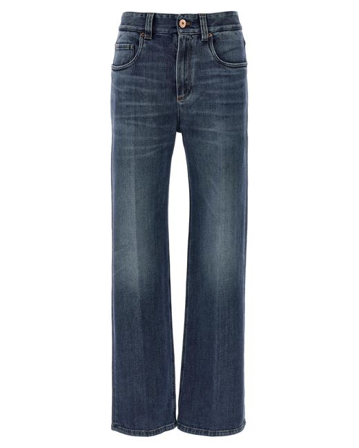 Brunello Cucinelli Blue Cotton Relaxed Fit Jeans Clothing