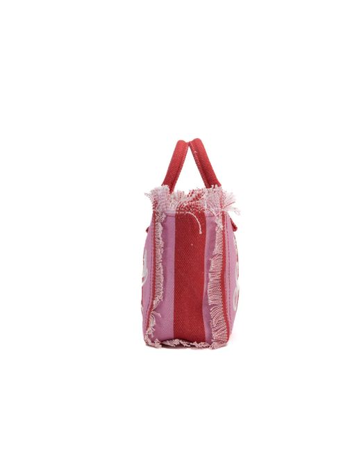 Mc2 Saint Barth Red Vanity Mini Stripes Pop Bag