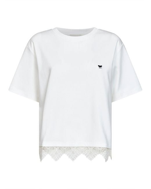 Weekend by Maxmara White T-Shirt Wkdsala Jersey Cotton T-Shirts & Jerseys