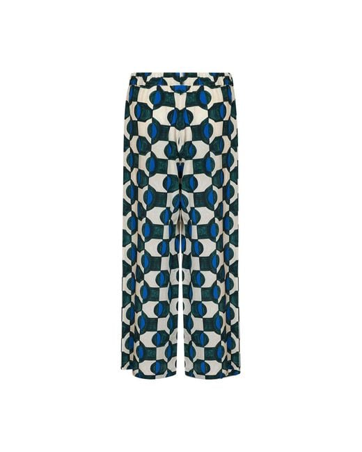 Weekend by Maxmara Blue Silk Pyjama Trousers