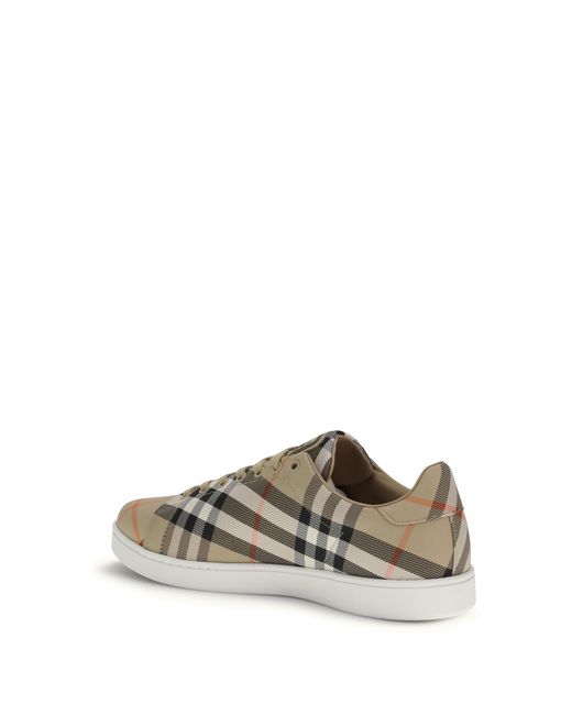 Burberry White Sneakers Set Check Sand Ip Trainers for men