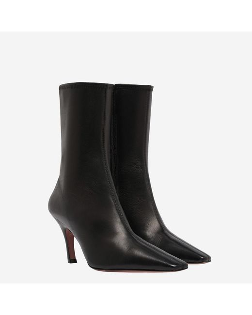 AMINA MUADDI Black Stretch Bootie Ankle Boots